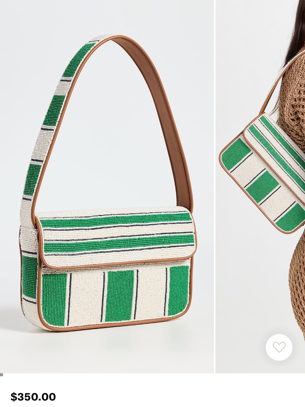 LIKE NEW STAUD Tommy Beaded Bag, Bungalow Stripe - Picture 4 of 9